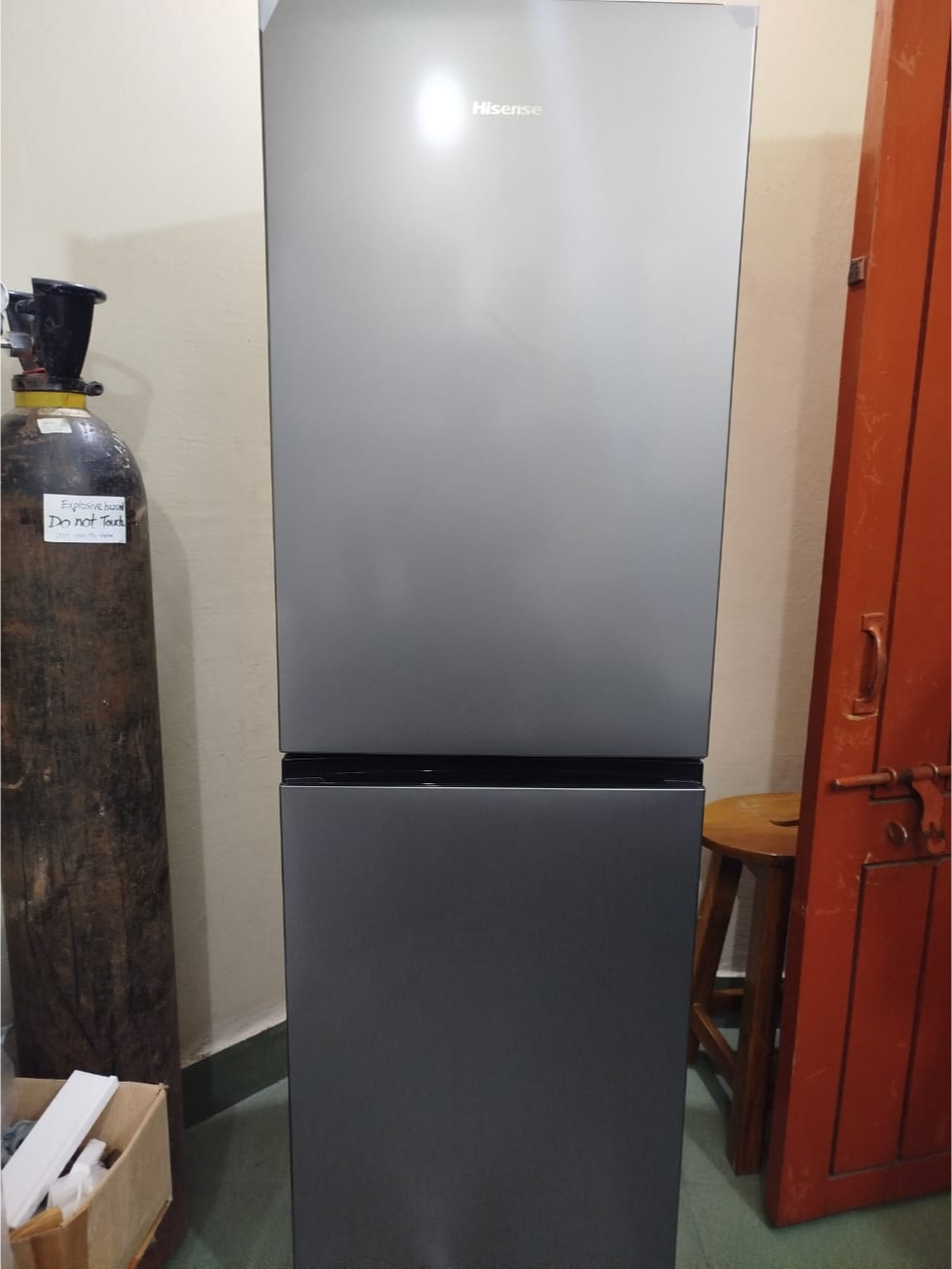 Volcano and lava field against a stormy sky